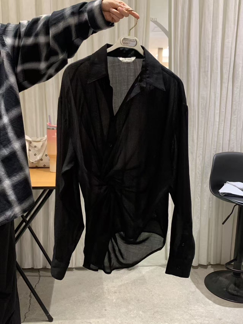 PAPERMOON韓國直郵實拍女士新品職業26春夏襯衫蕾絲衫亞麻paper moon襯衫/蕾絲衫圖色1