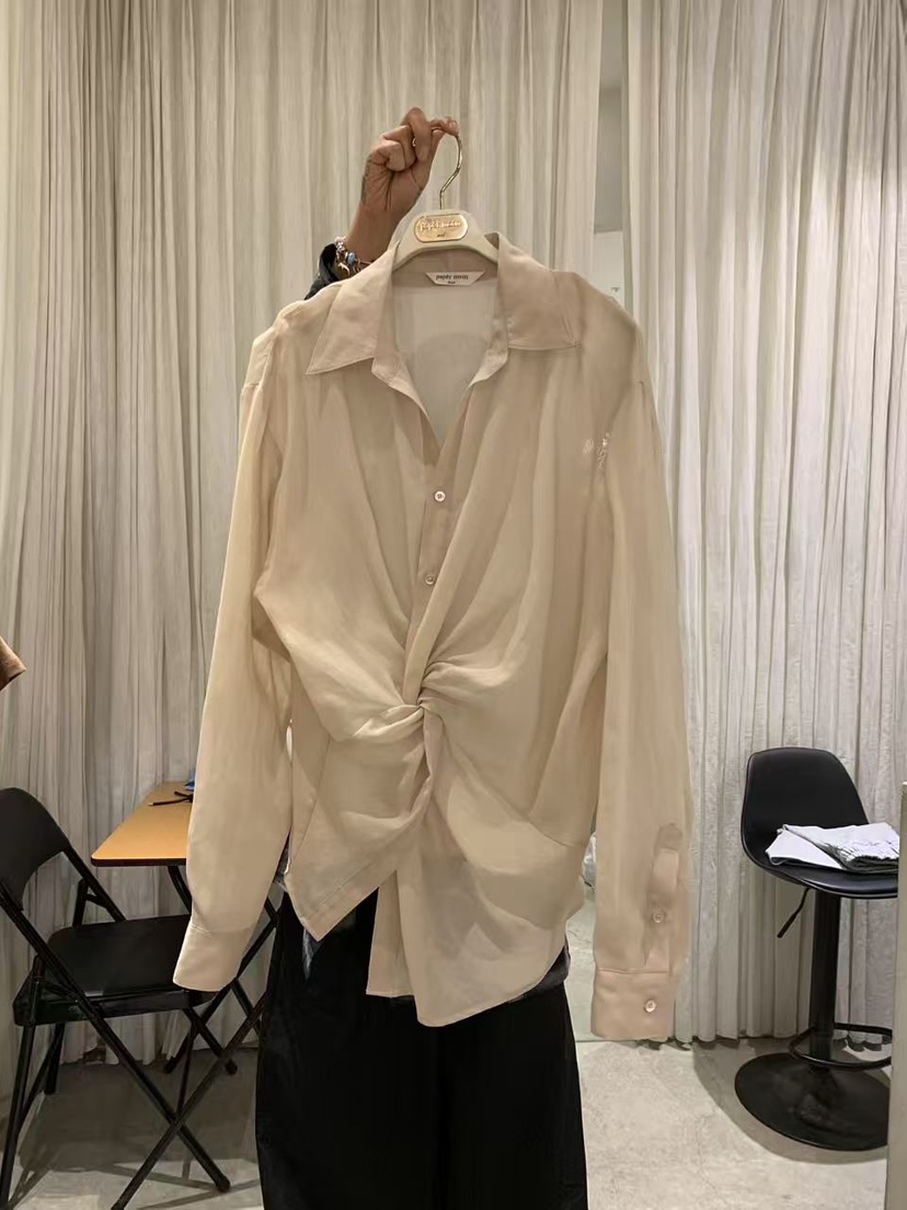 PAPERMOON韓國直郵實拍女士新品職業26春夏襯衫蕾絲衫亞麻paper moon襯衫/蕾絲衫圖色2