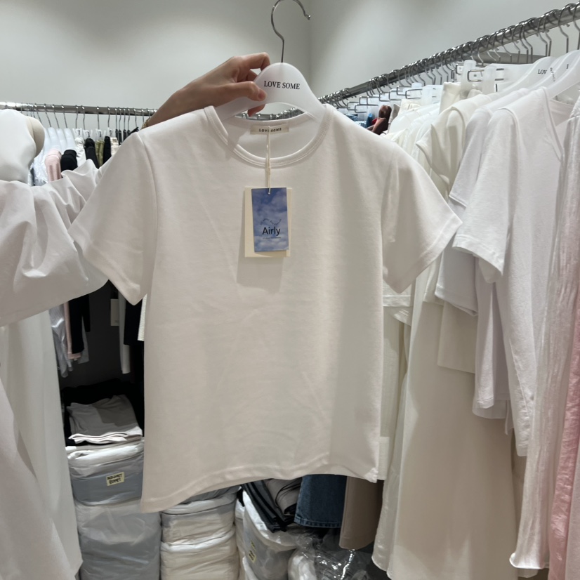 LOVE SOME韓國代購女裝新品休閑推薦時尚人氣26春夏職業T恤LOVE SOMET恤圖色2