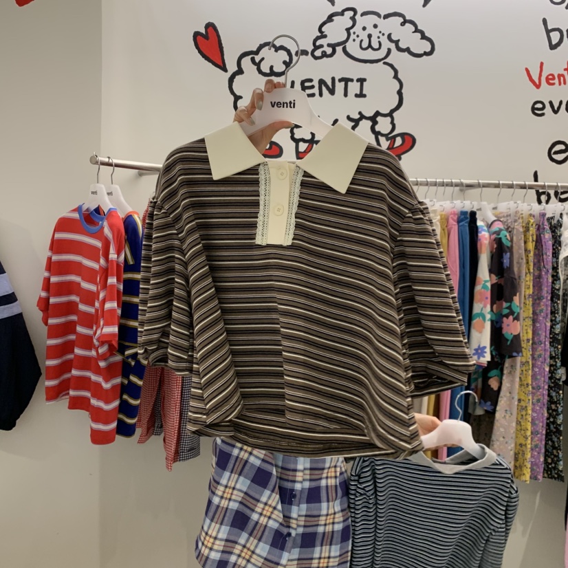 VENTI韓國東大門直郵女士新款推薦人氣時尚26春夏休閑T恤VENTIT恤圖色2