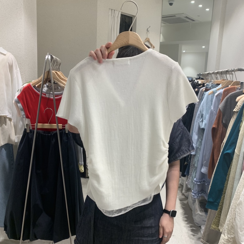 SSEMIENNE韓國直郵女士新品時尚推薦熱賣職業26春夏T恤蕾絲SSENIQUE/SSEMIENNET恤