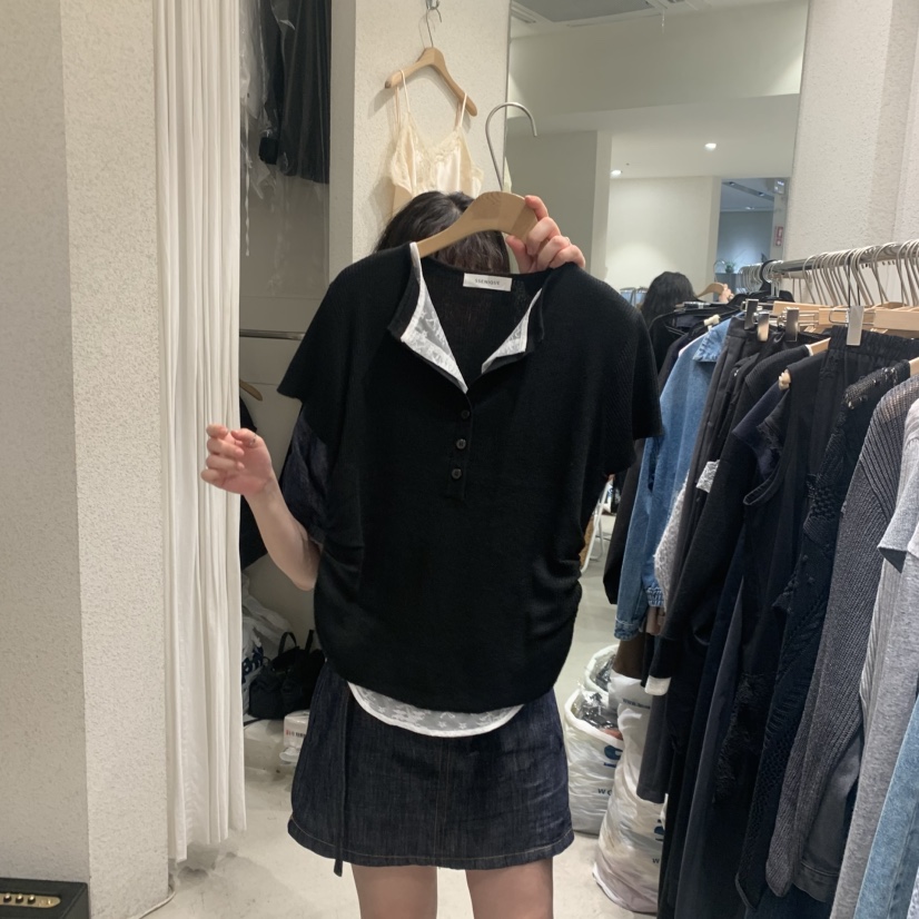 SSEMIENNE韓國直郵女士新品時尚推薦熱賣職業26春夏T恤蕾絲SSENIQUE/SSEMIENNET恤圖色3