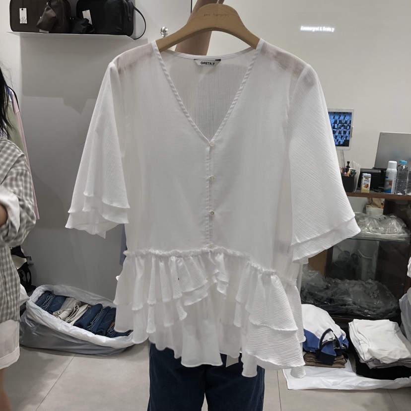 ANN MARGRET韓國直郵女士新款推薦襯衫蕾絲衫GRETA.Y襯衫/蕾絲衫圖色1