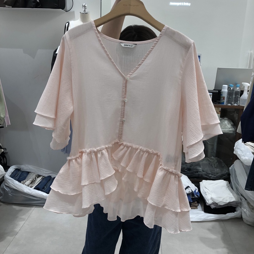 ANN MARGRET韓國直郵女士新款推薦襯衫蕾絲衫GRETA.Y襯衫/蕾絲衫圖色2