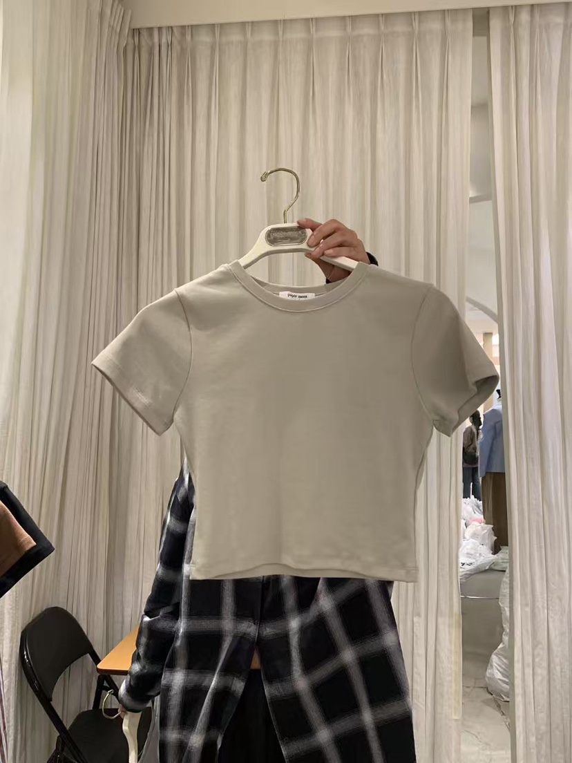 PAPERMOON韓國代購女士新品推薦休閑人氣職業時尚T恤短款paper moonT恤圖色2
