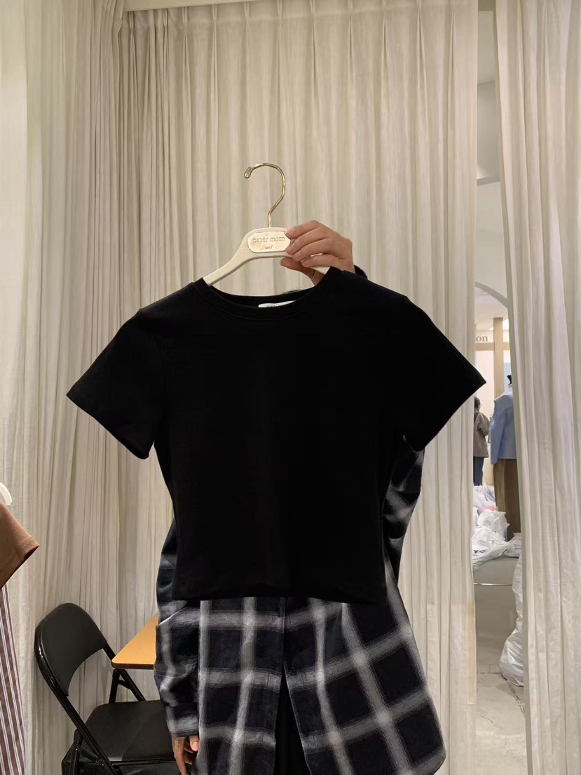 PAPERMOON韓國代購女士新品推薦休閑人氣職業時尚T恤短款paper moonT恤圖色3