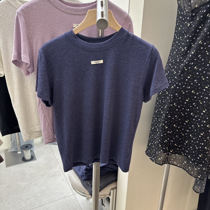 I MFACT韓國代購女士新款休閑熱賣職業推薦26春夏T恤亞麻I MFACTT恤圖色3