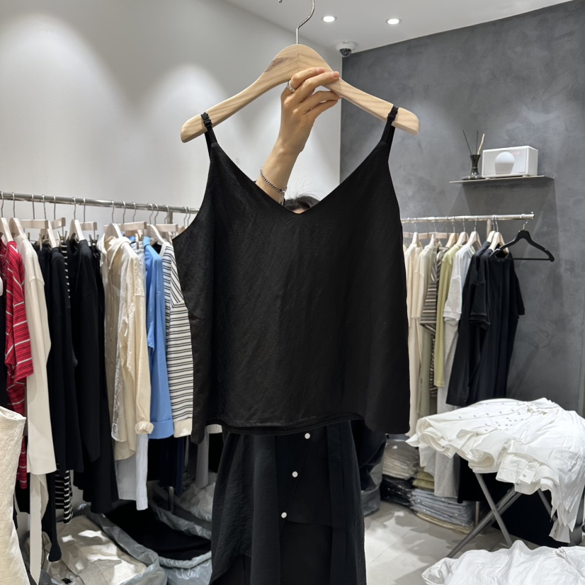 OPEN韓國直郵女士新款時尚熱賣職業休閑推薦吊帶背心亞麻OPEN吊帶/背心圖色2