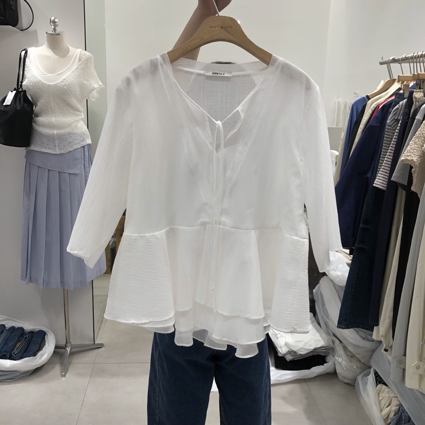 ANN MARGRET韓國直郵實拍女士新品推薦襯衫蕾絲衫刺繡GRETA.Y襯衫/蕾絲衫圖色2