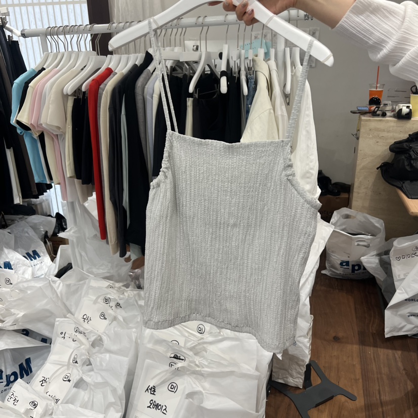 UNDERSTANDING韓國東大門直郵女裝新款熱賣推薦吊帶背心褶皺UNDERSTANDING吊帶/背心圖色1