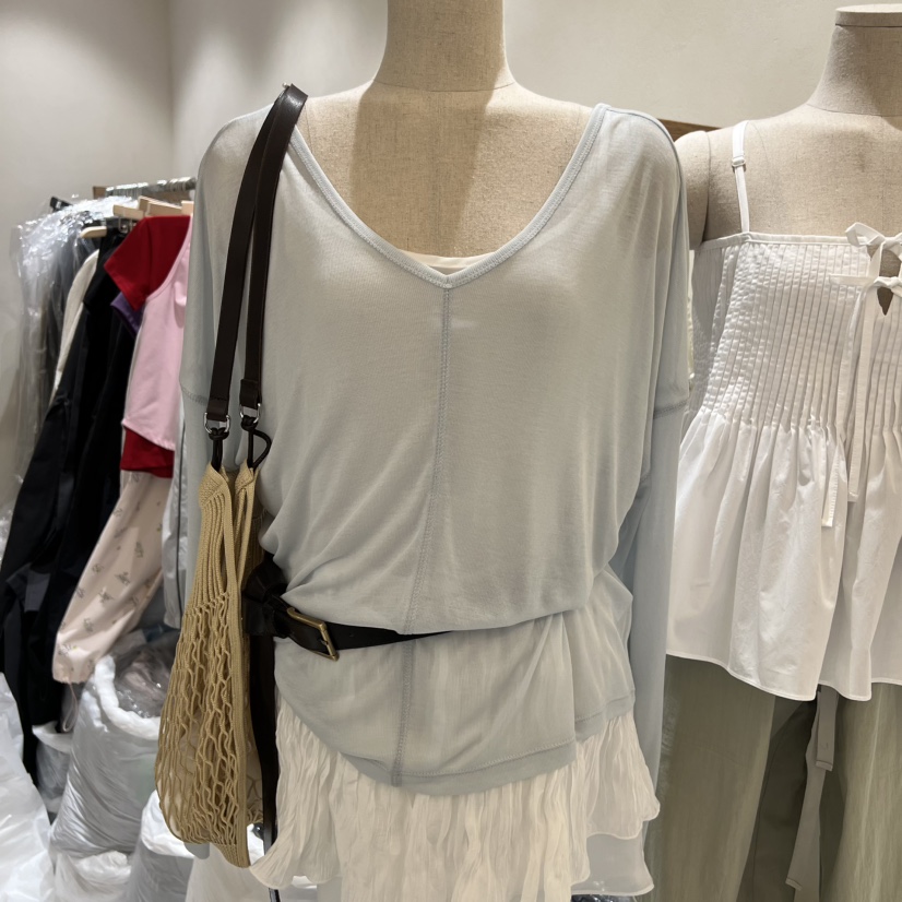 HOWFF韓國直郵女裝新款休閑推薦26春夏時尚長袖T恤不含內搭HOWFF長袖T恤圖色1