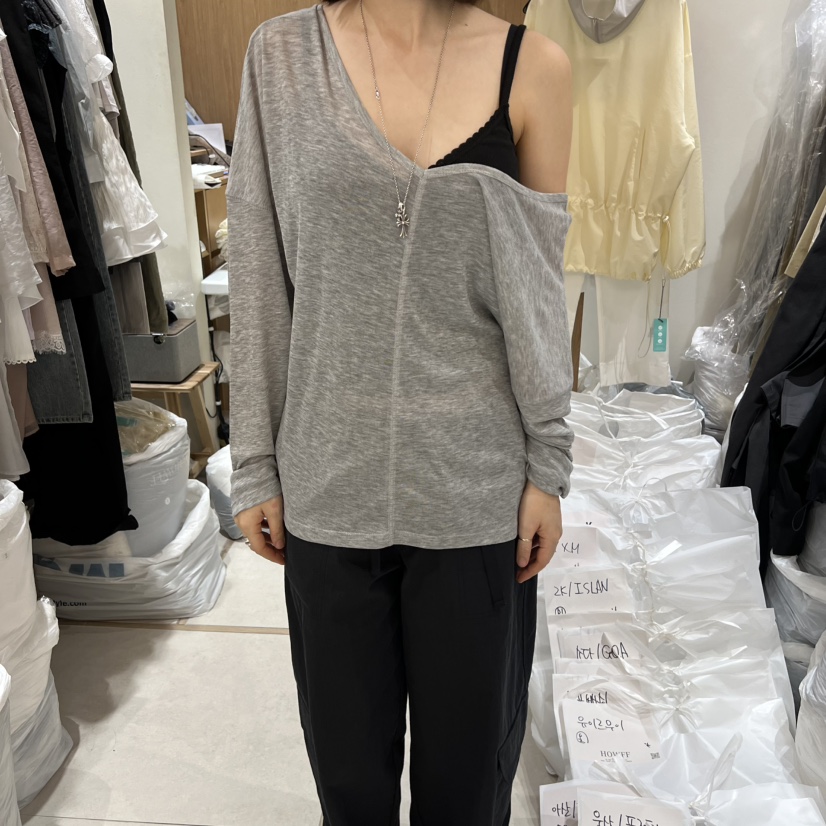 HOWFF韓國直郵女裝新款休閑推薦26春夏時尚長袖T恤不含內搭HOWFF長袖T恤圖色2