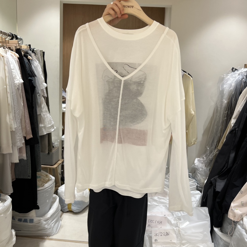 HOWFF韓國直郵女裝新款休閑推薦26春夏時尚長袖T恤不含內搭HOWFF長袖T恤圖色3