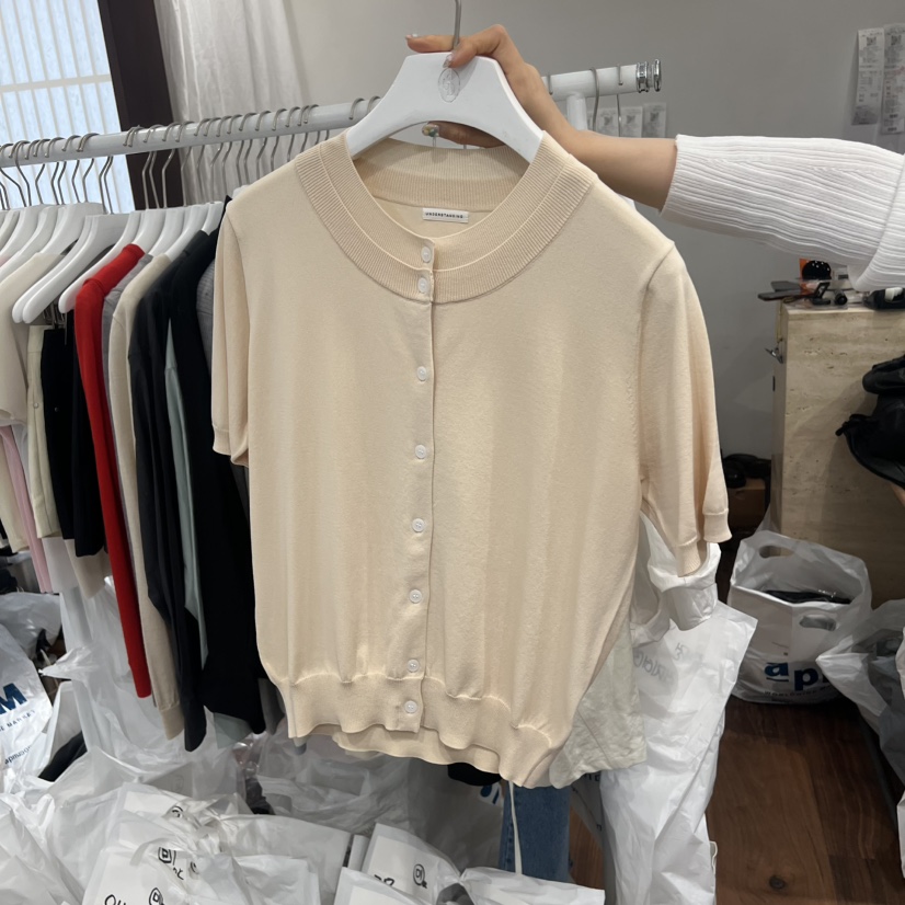 UNDERSTANDING韓國代購女裝新品人氣熱賣針織衫雙層圓領開衫UNDERSTANDING針織衫圖色2