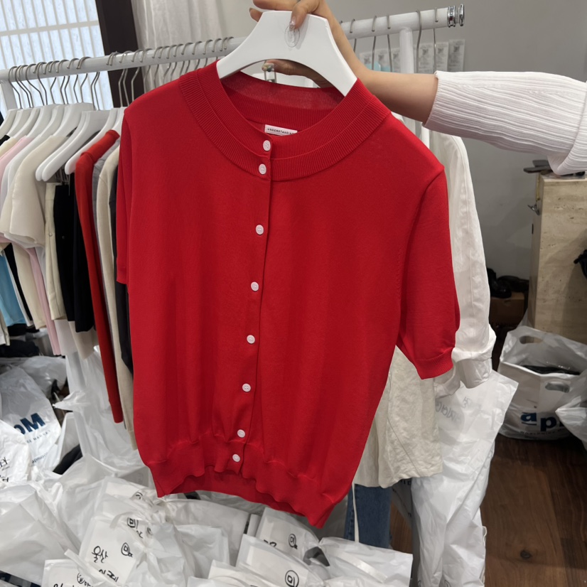 UNDERSTANDING韓國代購女裝新品人氣熱賣針織衫雙層圓領開衫UNDERSTANDING針織衫圖色3