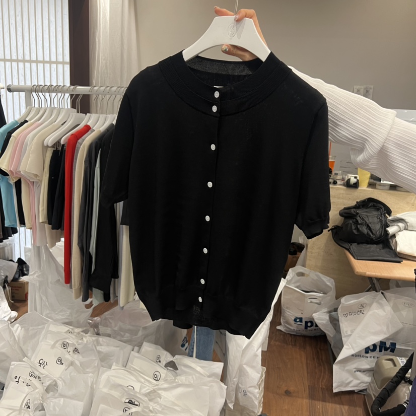 UNDERSTANDING韓國代購女裝新品人氣熱賣針織衫雙層圓領開衫UNDERSTANDING針織衫圖色4