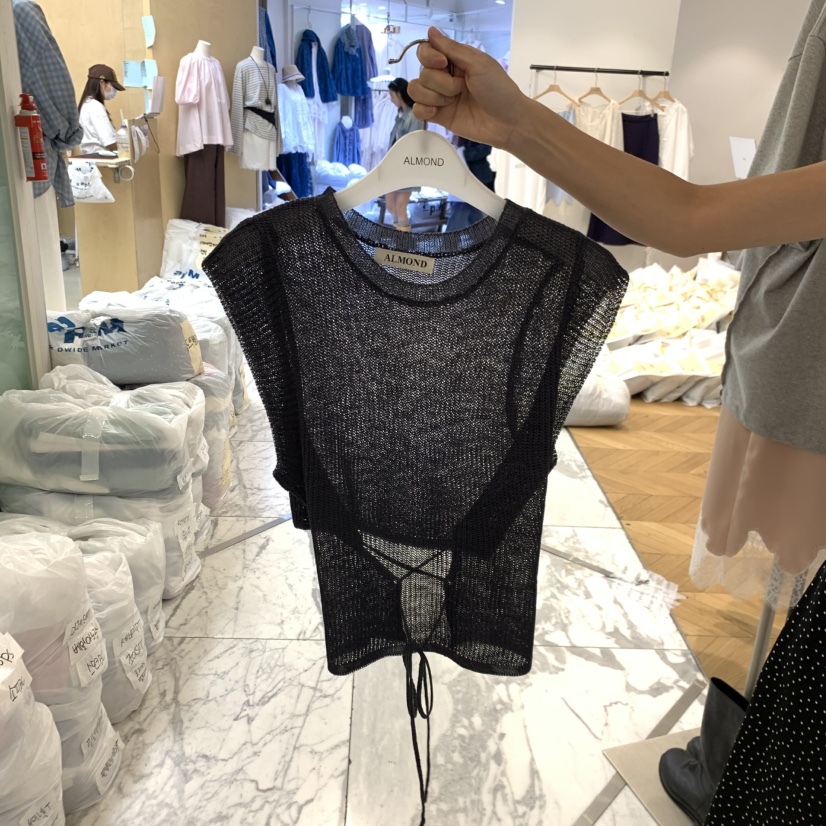 ALMOND韓國東大門代購女士新品熱賣人氣時尚26春夏吊帶背心ALMOND吊帶/背心圖色1