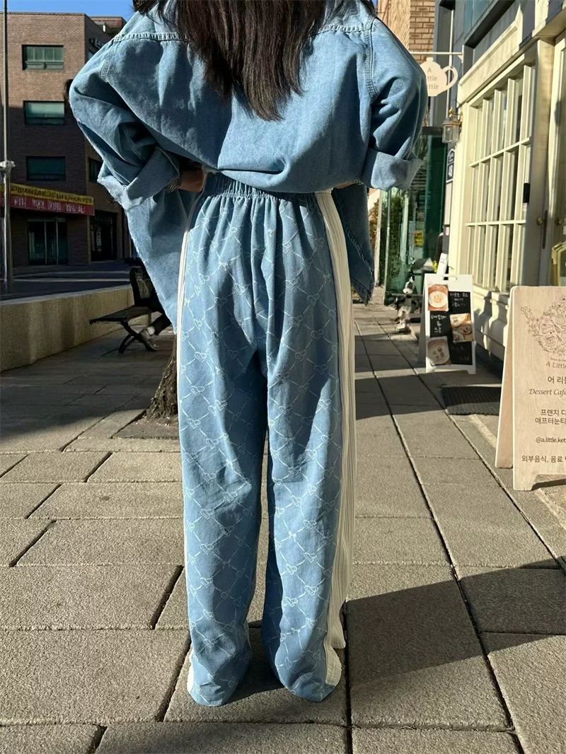 BADFORMUS韓國直郵實拍女士新品熱賣職業人氣26春夏牛仔褲撞色BADFORMUS牛仔褲