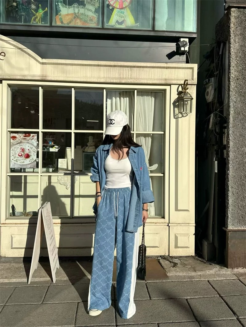 BADFORMUS韓國直郵實拍女士新品熱賣職業人氣26春夏牛仔褲撞色BADFORMUS牛仔褲圖色1