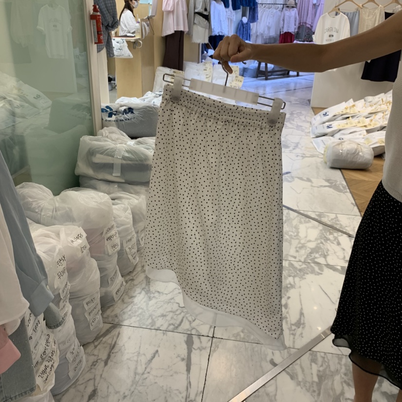 ALMOND韓國東大門代購女士新品休閑人氣半身裙中短裙不對稱ALMOND半身裙/中短裙