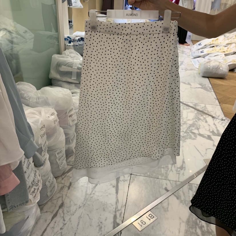 ALMOND韓國東大門代購女士新品休閑人氣半身裙中短裙不對稱ALMOND半身裙/中短裙圖色1