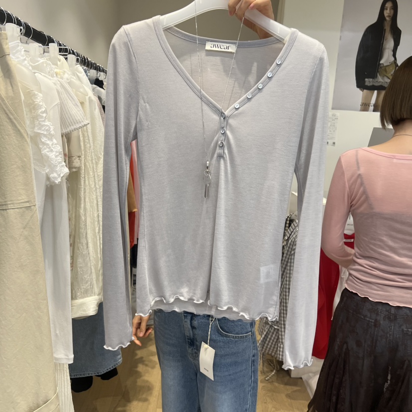 RUMIRU/AWEAR韓國代購女裝新品人氣熱賣時尚26春夏長袖T恤awear/RUMIRU長袖T恤圖色2