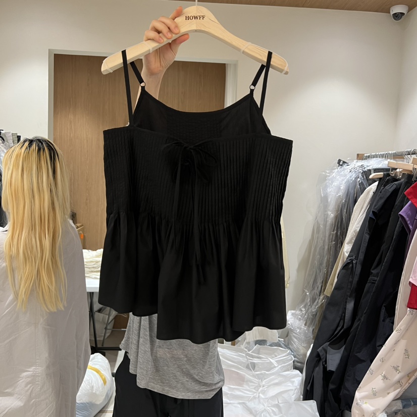 HOWFF韓國東大門代購女裝新品推薦熱賣時尚休閑吊帶背心褶裥HOWFF吊帶/背心圖色2