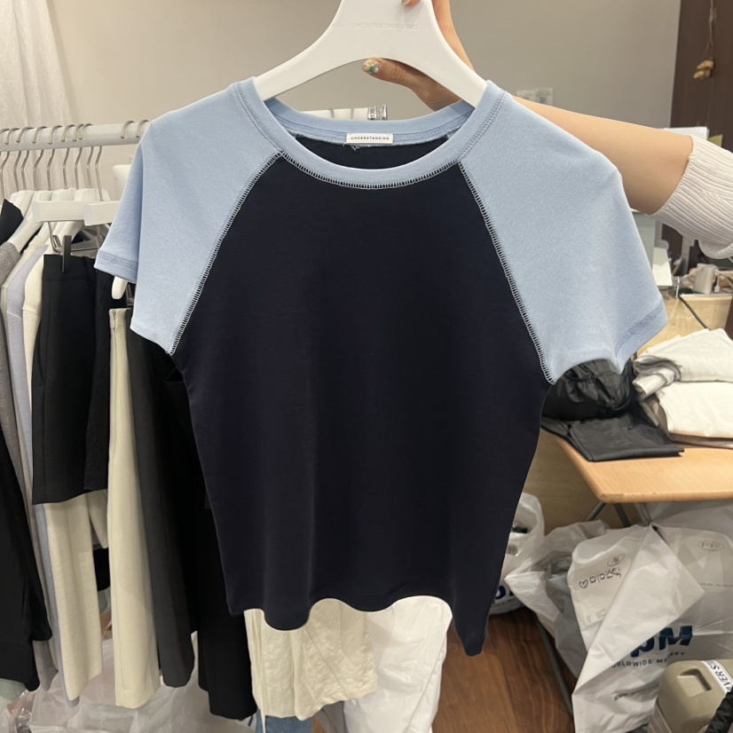 UNDERSTANDING韓國代購女士新款熱賣時尚職業T恤插肩撞色UNDERSTANDINGT恤圖色3