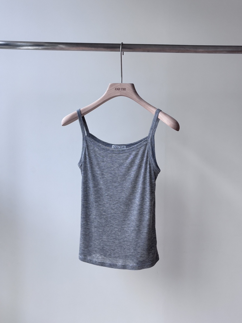 AND THE韓國直郵女裝新品職業人氣吊帶背心絲綢絲質羅紋AND THE吊帶/背心圖色3