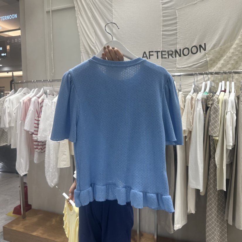 AFTERNOON韓國直郵女士新款時尚休閑26春夏推薦人氣T恤褶皺AFTERNOONT恤