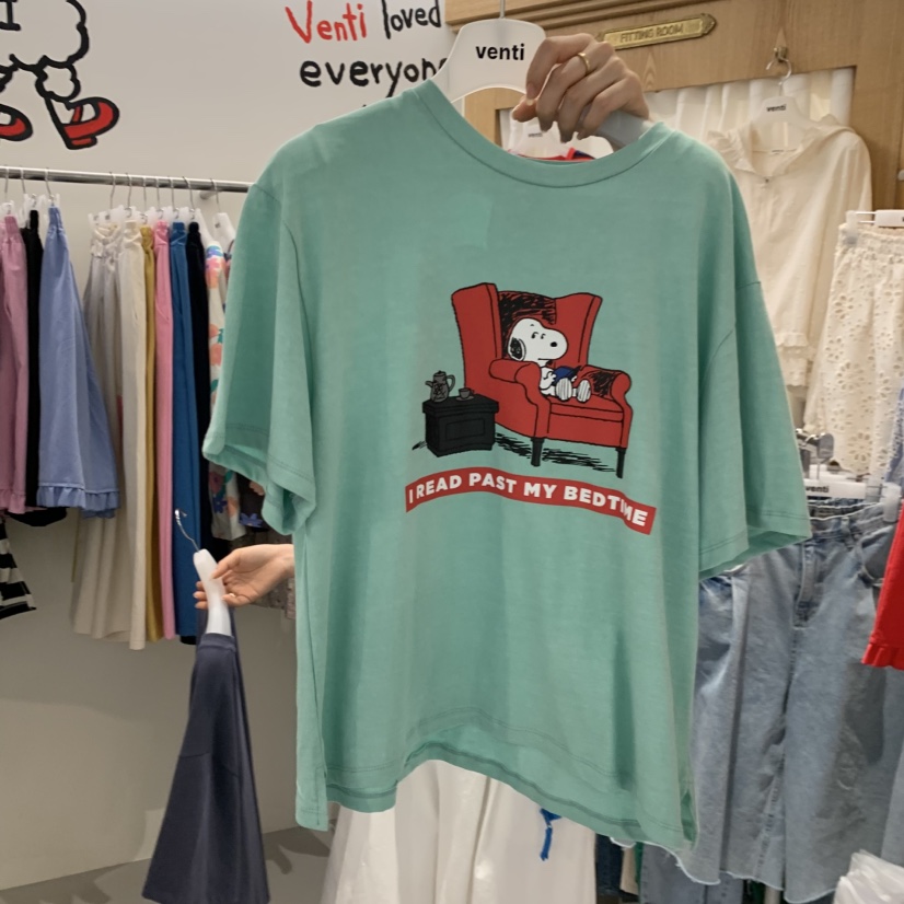 VENTI韓國代購女士新品職業人氣熱賣26春夏時尚T恤史努比VENTIT恤圖色2