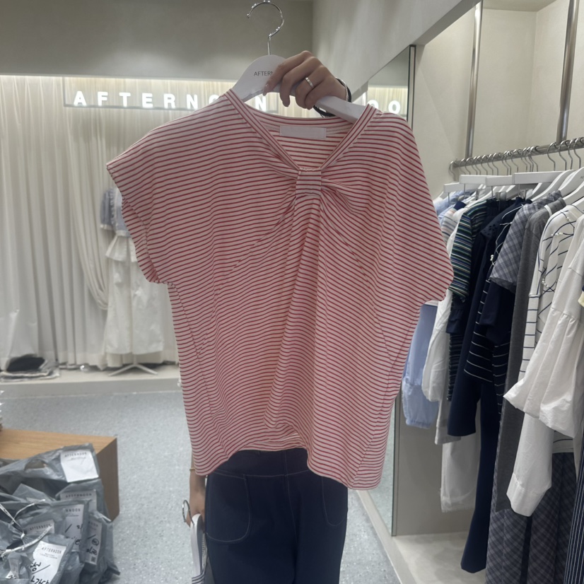 AFTERNOON韓國代購女士新品推薦26春夏職業人氣時尚T恤絲帶AFTERNOONT恤圖色3