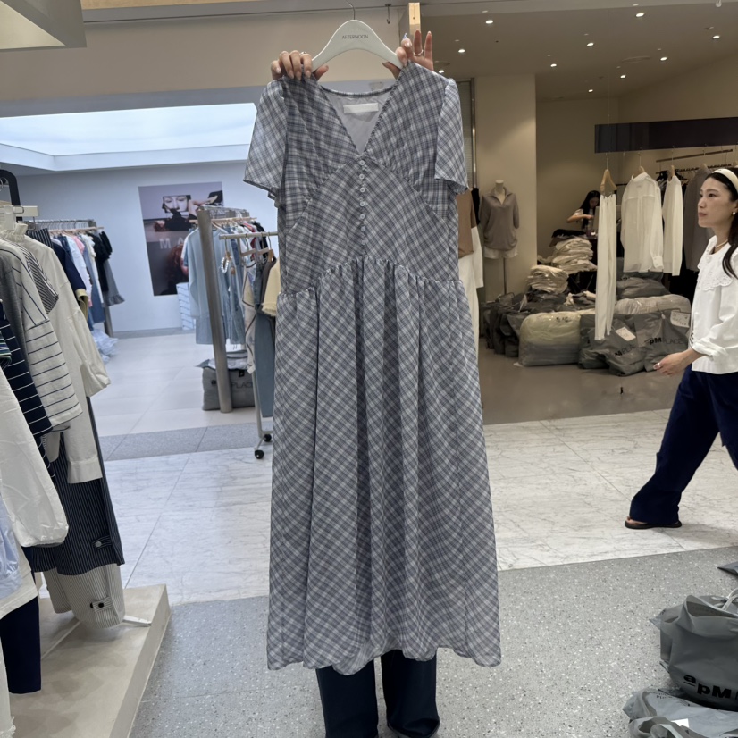 AFTERNOON韓國直郵實拍女裝新款時尚推薦熱賣休閑連衣裙格子AFTERNOON連衣裙圖色2