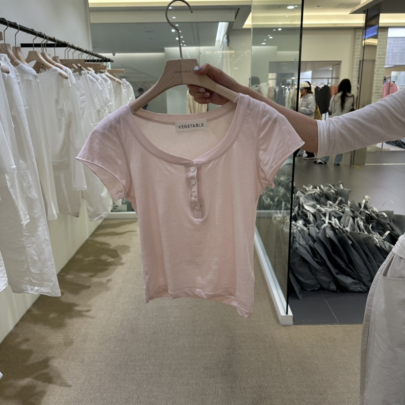 VEGETABLE韓國直郵女裝新款熱賣時尚26春夏推薦職業休閑T恤VEGETABLET恤圖色2