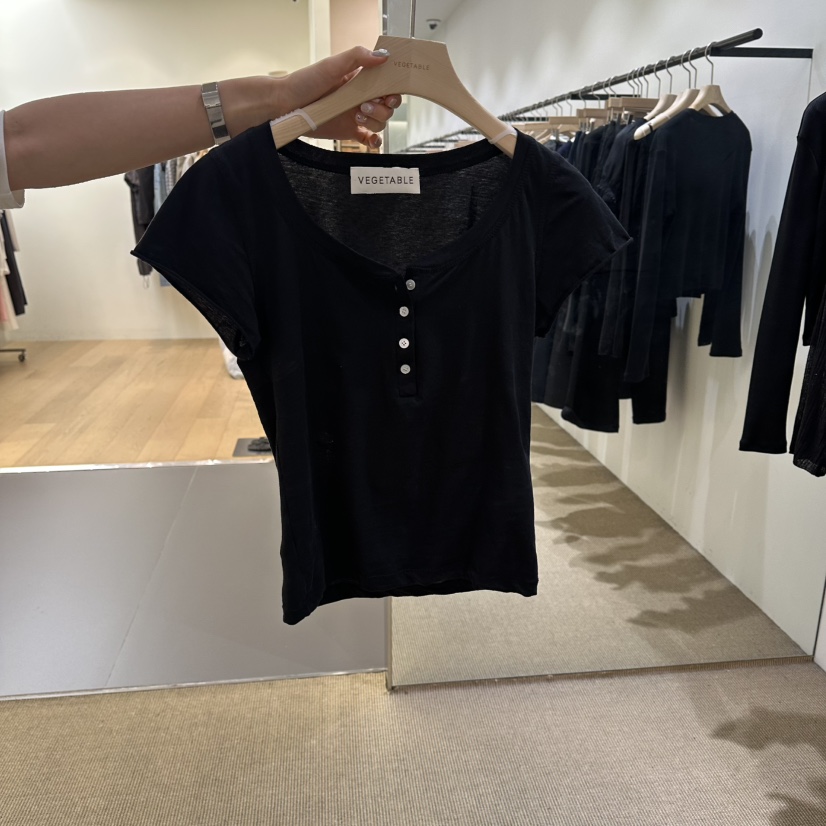 VEGETABLE韓國直郵女裝新款熱賣時尚26春夏推薦職業休閑T恤VEGETABLET恤圖色3