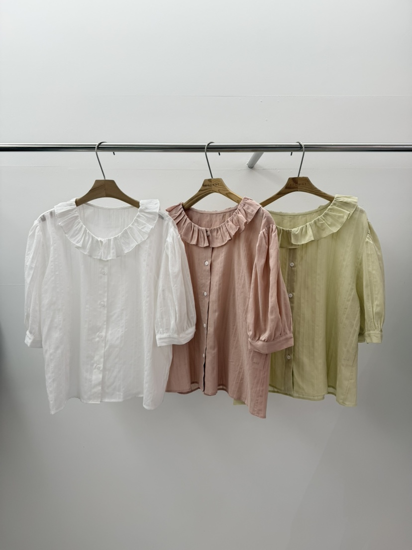 BROWNS-P韓國直郵實拍女裝新品推薦時尚26春夏襯衫蕾絲衫BROWNS-P襯衫/蕾絲衫