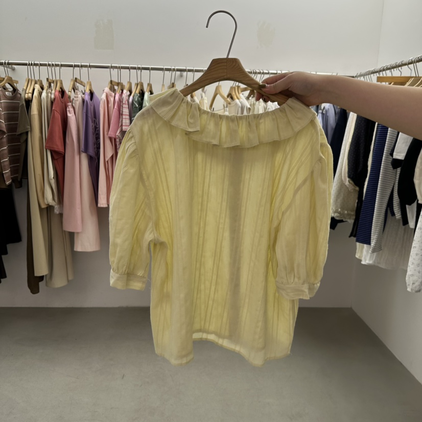 BROWNS-P韓國直郵實拍女裝新品推薦時尚26春夏襯衫蕾絲衫BROWNS-P襯衫/蕾絲衫