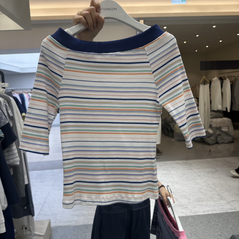 AFTERNOON韓國直郵實拍女士新款休閑人氣26春夏職業時尚T恤AFTERNOONT恤圖色2