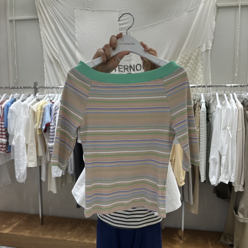 AFTERNOON韓國直郵實拍女士新款休閑人氣26春夏職業時尚T恤AFTERNOONT恤圖色3