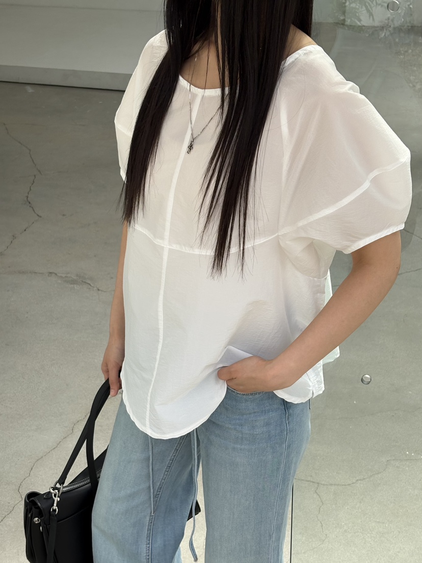 Verbena韓國直郵女裝新品熱賣推薦休閑襯衫蕾絲衫泡泡袖鏤空Verbena襯衫/蕾絲衫