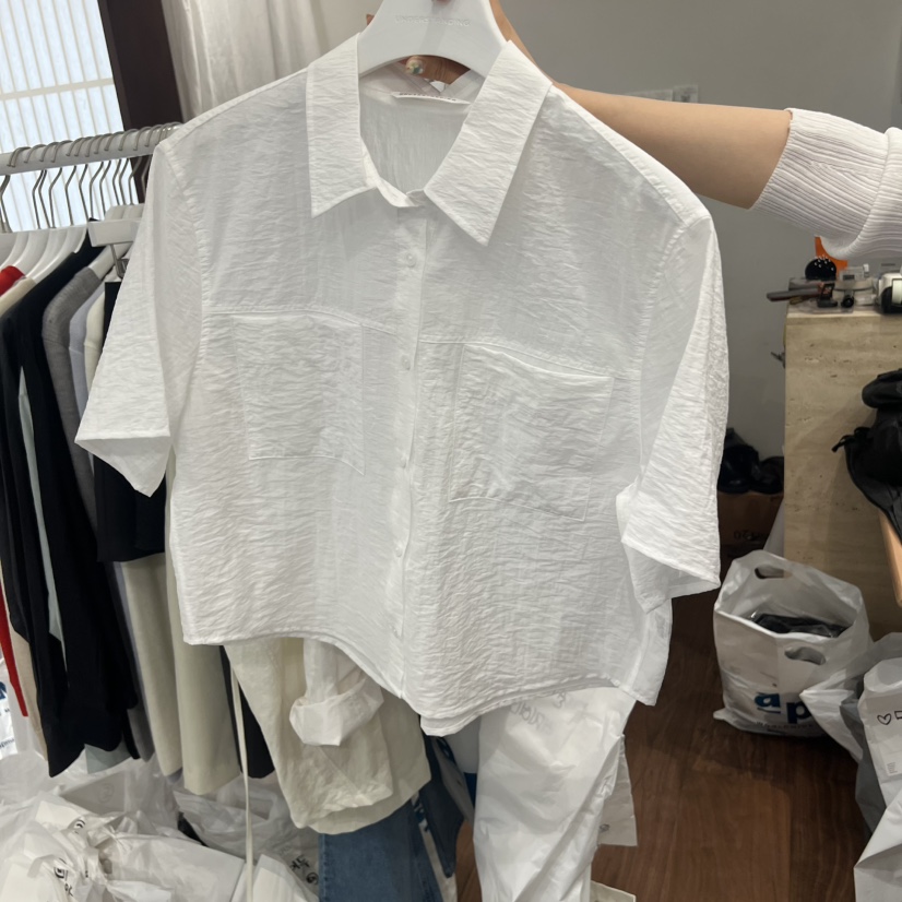 UNDERSTANDING韓國東大門直郵女士新款26春夏襯衫蕾絲衫雙口袋UNDERSTANDING襯衫/蕾絲衫圖色1