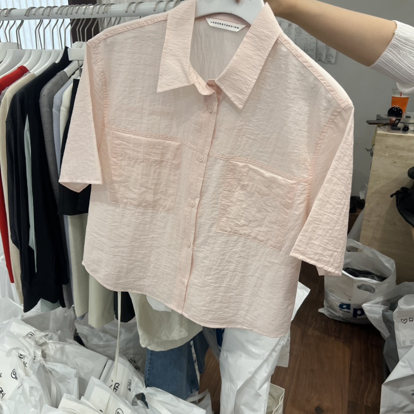 UNDERSTANDING韓國東大門直郵女士新款26春夏襯衫蕾絲衫雙口袋UNDERSTANDING襯衫/蕾絲衫圖色2