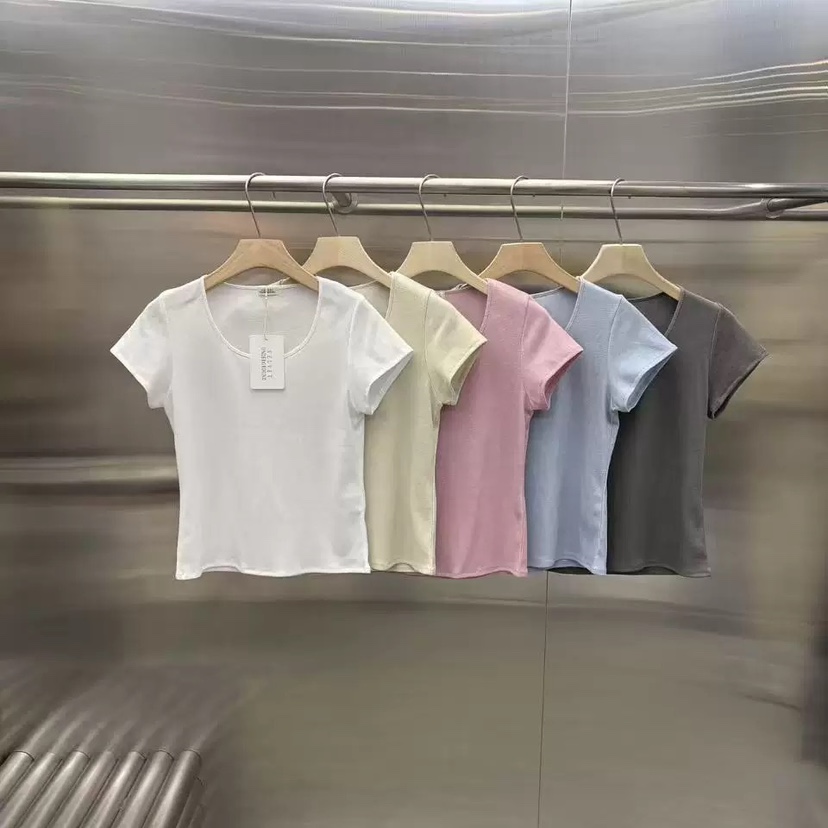 VELVET UNDERGROUND韓國東大門直郵女裝新品職業時尚T恤U領VELVET UNDERGROUNDT恤圖色1左一色