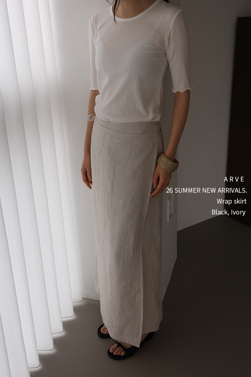 ARVE韓國東大門代購女裝新款時尚推薦26春夏休閑長裙亞麻布ARVE長裙
