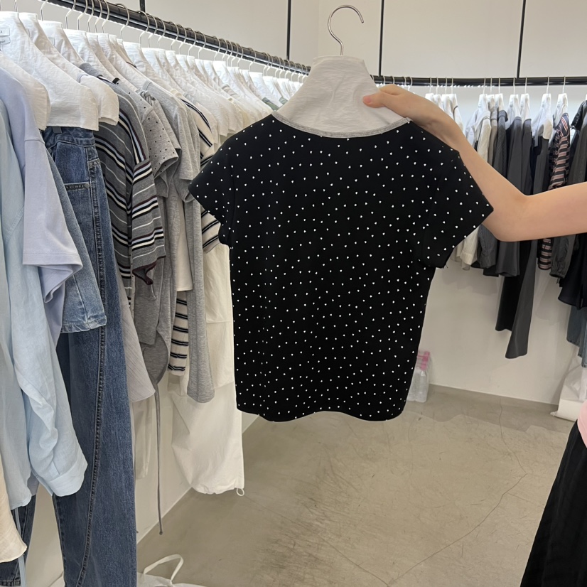 BAKING POWDER韓國直郵女裝新款26春夏推薦時尚職業T恤圓點BAKING POWDERT恤