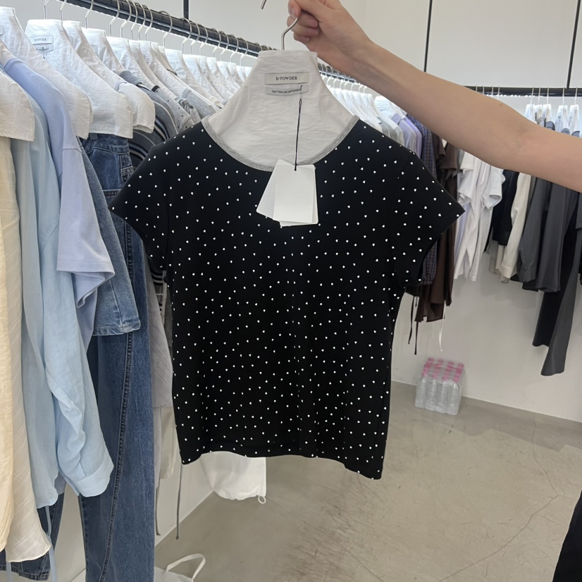 BAKING POWDER韓國直郵女裝新款26春夏推薦時尚職業T恤圓點BAKING POWDERT恤圖色1