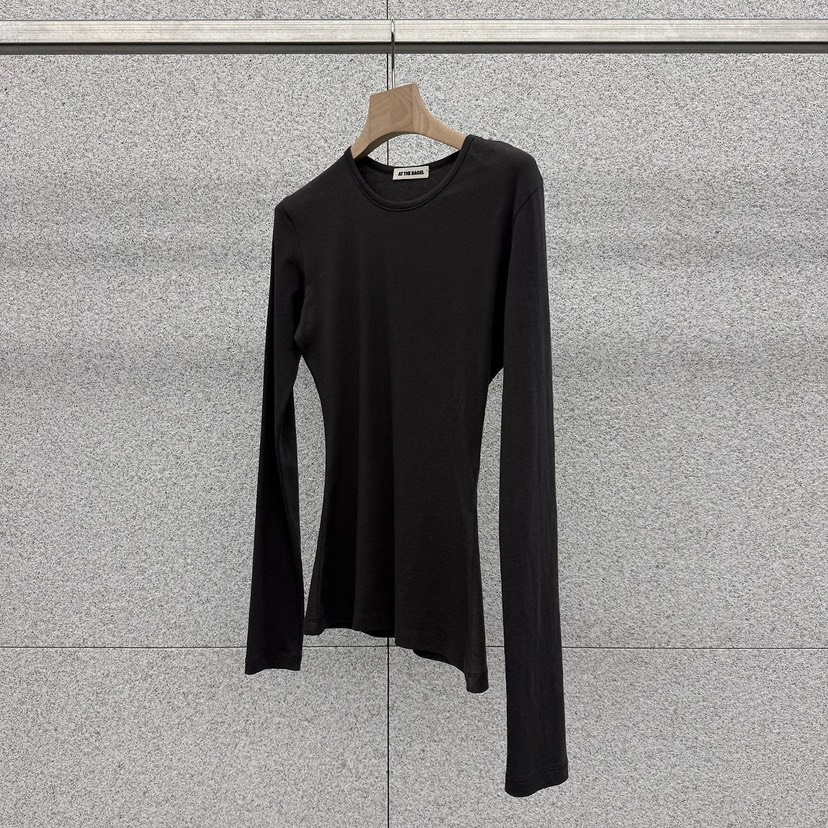 AT THE BAGEL韓國東大門代購女士新款休閑推薦人氣長袖T恤AT THE BAGEL長袖T恤圖色4墨色