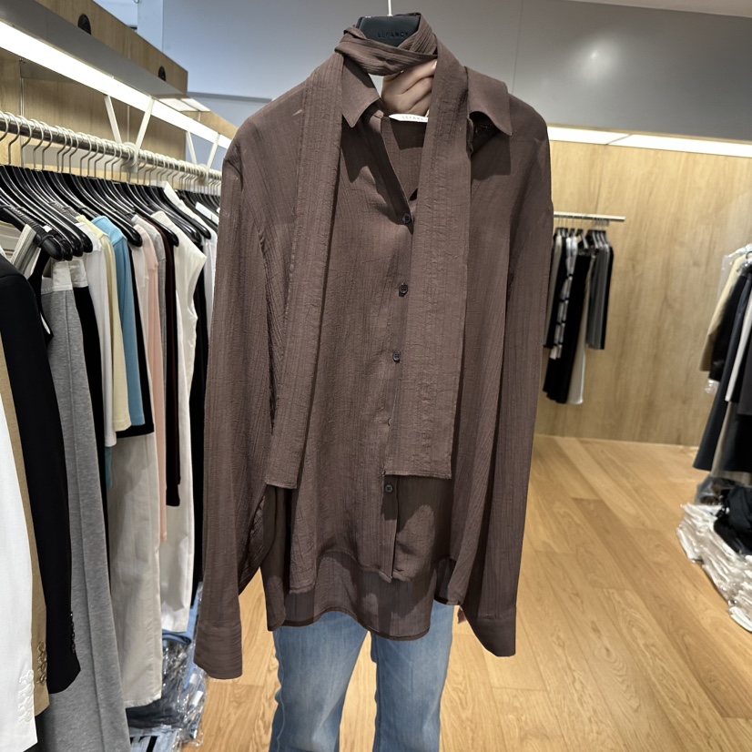 LEFANCY韓國直郵女裝新品時尚休閑熱賣26春夏職業襯衫蕾絲衫LEFANCY襯衫/蕾絲衫圖色2