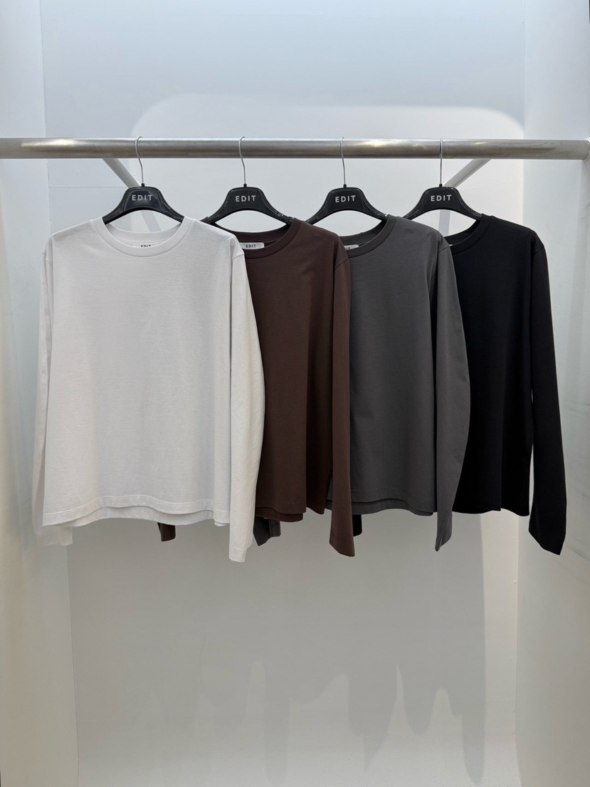 EDIT韓國東大門代購女裝新款26春夏推薦職業時尚熱賣長袖T恤EDIT長袖T恤