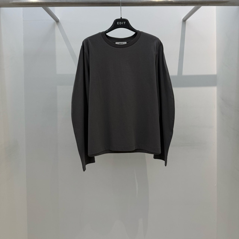 EDIT韓國東大門代購女裝新款26春夏推薦職業時尚熱賣長袖T恤EDIT長袖T恤圖色2墨色